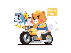 a bear riding on the back of a motorcycle