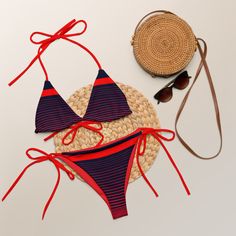 Stay comfortable and beach ready all summer in this FYC String Bikini set. It’s made from soft recycled polyesterwith double-layering and UPF 50+. Style the straps how you like, and get ready to swim! 🏊‍♀️ 🌟 Features: Soft and stretchy material with UPF 50+ protection. Available in sizes up to 4XL. Bikini top comes with removable padding for comfort. Multiple ways to tie and style the bikini set. 🌊 Disclaimer: To make your All-Over Print Recycled String Bikini last longer, thoroughly rinse it 50 Style, Beach Swimsuit, Beach Ready, Beach Style, Upf 50, Stretchy Material, String Bikinis, Layering, Recycling