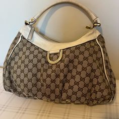 Front In Good Condition, Some Wear On Back, Corners And Handles Bags Gucci, Gucci Shoulder Bag, Gucci Bags, On Back, Gucci Bag, Shoulder Bags, Handles, Bag Lady, Gucci