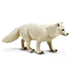 Arctic Fox Toy Figure | WS Naw | Safari Ltd® Plastic Animal Crafts, Arctic Foxes, Fox Figurine, American Wildlife, North American Wildlife, White Fur Coat, Fox Toys, Wild Safari, Pet Fox