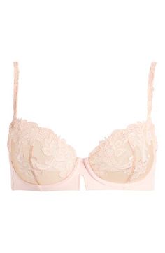 Lace demi cups offer divine comfort and a flattering shape in a bra that has the makings of an everyday favorite. 56% polyamide, 36% polyester, 8% elastane Hand wash, dry flat Imported Fitted Low-cut Nursing Bra With Padded Cups, Feminine Push-up Bra With Removable Cups, Low-cut Fitted Nursing Bra With Padded Cups, Fitted Low-cut Padded Nursing Bra, Feminine Full Cup Bra With Removable Cups, Fitted Balconette Bra With Removable Pads, Fitted Push-up Nursing Bra Partially Lined, Pink Feminine Bra With Removable Cups, Feminine Padded Underwire Bra