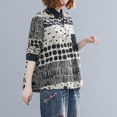 Size: Detail in Tile Measurement : L Length:66cm,Chest:114cm,Sleeve:39cm,Shoulder:52cm XL Length:67cm,Chest:118cm,Sleeve:40cm,Shoulder:53cm 2020 Clothes, Loose Shirt, Top Streetwear, Women Blouse, Ladies Tops, Loose Shirts, Plus Size Casual, Shirt Women, Korean Fashion