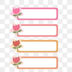 three different colored flowers on a white background, flower, pink and orange png and psd