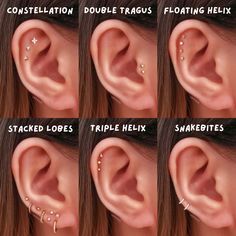 Left Vs Right Ear Piercings, Places To Pierce Your Ear, Ear Piercings Placement Chart Classy, Peircings Earring Aesthetic, Eat Piercings Chart, Ear Piercing Ideas Aesthetic, Cute Facial Piercings, Aesthetic Ear Piercings