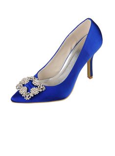 $85 - Women's Satin Stiletto Heel Closed Toe Pumps With Rhinestone Rhinestone Wedding Shoes, Photoshoot Looks, Closed Toe Shoes, Rhinestone Wedding, Carrie Bradshaw, Toe Shoes, Stiletto Heel, Wedding Shoes, Me Too Shoes