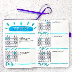 Bullet Journal New Year, Bullet Journal Work, Future Log, To Do Planner, Personal Calendar, Bullet Journal Hacks, Bullet Journal Printables, Sketch Notes