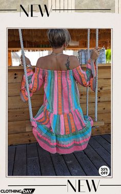 Friendly Shores Linen Blend Ethnic Print Off Shoulder Loose Mini Dress Bohemian Mini Dress With Boho Print For Vacation, Pink Bohemian Mini Dress With Boho Print, Bohemian Printed Mini Dress For The Beach, Long Sleeve Patterned Boho Dress For Beach, Bohemian Mini Dress With Vibrant Print For Beach, Bohemian Mini Dress With Colorful Pattern For Beach, Bohemian Beach Dress With Colorful Pattern, Bohemian Mini Dress With Colorful Pattern, Bohemian Colorful Patterned Dress For Vacation