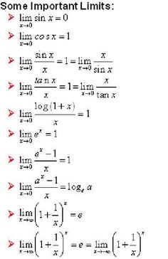 some important limits in sin x = 0 and y = 1, with the same slope at different points