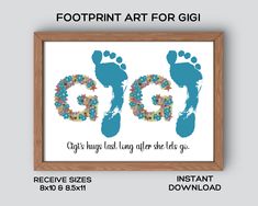 a cross stitch pattern with the footprint art for gig