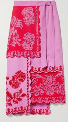 Ropa Upcycling, Midi Wrap Skirt, Outfits 2023, Pink And Red, Mode Inspiration, Sewing Inspiration, Wrap Skirt