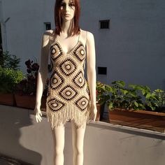 Granny Square Afghan Crochet Dress 🧿🧿 Colorful Afghan dress knitted with 100% cotton thread. 💯 It is a great pleasure for me to knit this lovingly knit dress in the size and height you want.⬅️⬇️➡️ A dress suitable for every concept, whether in daily life, on the beach or on the beach.  *The product should not be washed with bleach; Only colored and mild detergent should be used. *Hand wash up to 40ºC. *Wash on delicate cycle up to 30 C. *Do not iron. *Drum drying, low heat. *Do not dry clean. White Crochet Top For The Beach, White Crochet Yarn Top For The Beach, V-neck Crochet Mini Dress For Vacation, Crochet V-neck Mini Dress For Vacation, Beige Crochet Lace Dress For Festival, Beach Crochet Knit Mini Dress, Knit Crochet Mini Dress For Beach, Vacation Crochet Lace Knit Dress, Beige Crochet Cotton Beach Dress