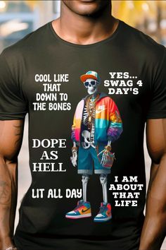 Funny Cool Street Skeleton Man In Shorts Shirt Trap Shirt Men Women Urban Gangster Gangsta Thug Life Hood Hip Hop Rapper T-shirt T Shirt Tee Teacher Tshirts Designs, Sassy Tee, Sarcastic Shirts Funny, Sarcastic Tees, Family Funny, Mothers Day T Shirts, Sarcastic Shirts, Father's Day T Shirts, Shirts Funny