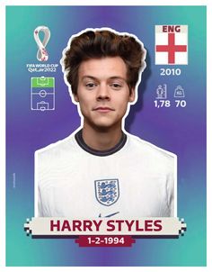 an image of harry styles from the england football team, with his name on it