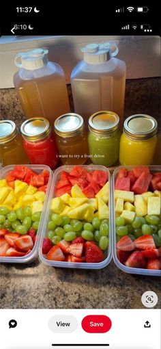 the food is in plastic containers and ready to be put into the freezer or refrigerator