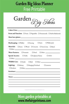 the garden big ideas planner printable