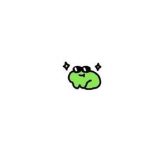 an image of a green monster with sunglasses on it's head and eyes closed