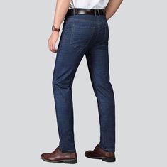 Dark blue slim fit jeans online. Excellent jeans from the 2022 Spring-Summer collection. The classic fashion style can work for a business meeting or everyday use. The deep and rich - dark blue color perfectly fits every person. An unwashed denim pattern gives a more elegant look. The regular model fits many types of shapes, giving a balanced look. The mid-waisted will suit everyone and will help maintain neutrality. The cotton fabric features a soft feel. Fastened with a zipper and button in fr Classic Fashion Style, White Jeans Men, Yellow Denim, Jean Pants, Fashion Days, Denim Patterns, Jeans For Men, Dark Blue Jeans, Modern Trend