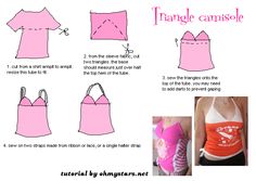 instructions for how to make an origami tank top with the shape and pattern