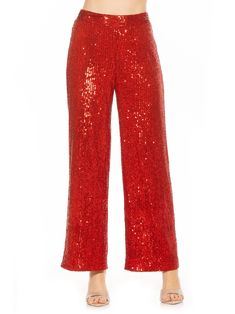 Enhance your fashion statement with the luxurious Illy Sequin Pants. These high waisted pants feature a glamorous wide leg design and full sequin embellishments for a tasteful and exclusive look. Stand out in style and sophistication with Illy. Cole Haan Women Shoes, Christmas Pants, Sequin Material, Sequin Pants, 70s Disco, Red Fits, Cole Haan Women, Sweaters And Leggings, Leg Design