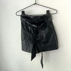 100%Polyurethane Has Side Pockets And Back Pockets. Size Xs Nwt Trendy Leather Pants With Faux Front Pockets, Leather Pants With Faux Front Pockets For Night Out, Zara Leather Pants For Party, Chic Black Leather Pants With Belt Loops, Chic Leather Pants For Night Out, Trendy Faux Leather Pants With Belt Loops, Chic Black Leather Bottoms, Chic Leather Pants For Going Out, Leather Bottoms With Belt Loops For Going Out