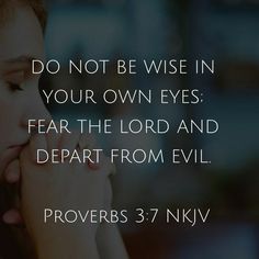 a woman with her hand on her face and the words do not be wise in your own eyes fear the lord and depart from evil prove