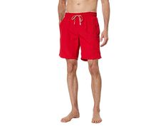 BOSS Whale Swim Shorts - Men's Swimwear : Open Red : Get ready for a fun dive into the waters wearing the super comfy and lightweight BOSS Whale Swim Shorts. Regular fit. Elasticated waistband and drawstring closure. Side seam pockets. Back welt pocket. Signature branding along the left seam. Pull-on style. 100% polyamide. Machine wash, line dry. Imported. Measurements: Waist Measurement: 28 in Outseam: 18 in Inseam: 7 1 2 in Front Rise: 11 in Back Rise: 15 in Leg Opening: 22 in Product measurem Relaxed Fit Vacation Shorts With Pockets, Casual Travel Bottoms With Drawstring, Relaxed Fit Shorts With Pockets For Vacation, Casual Swim Trunks For Travel During Beach Season, Beachwear Bottoms With Elastic Waistband For Travel, Casual Swimwear With Side Pockets For Beach Season, Casual Swimwear With Side Pockets For Beach, Beachwear Bottoms For Beach Season Travel, Beachwear Bottoms For Travel And Beach Season