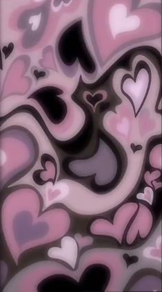 Loopy hearts with colors white ,light pink ,grayish ,and black Wallpaper Iphone, Pink Black, I Hope, Wallpapers, Iphone, Black