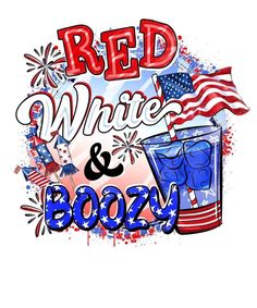 red, white and boozy with an american flag