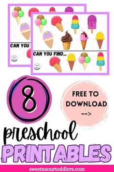 the 8 free printables for preschoolers to use in their homeschool