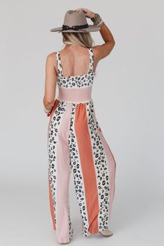 Serendipity Animal Print Jumpsuit - Coral | Three Bird Nest Playful Printed Sleeveless Jumpsuits And Rompers, Playful Spring Overalls And Rompers, Playful Spring Overalls Jumpsuits And Rompers, Playful Spring Jumpsuits And Rompers, Playful Fitted Jumpsuits And Rompers For Loungewear, Striped Stretch Jumpsuits And Rompers For Spring, Trendy Printed Jumpsuits And Rompers For Day Out, Trendy Striped Jumpsuits And Rompers For Vacation, Cute Fitted Sleeveless Jumpsuits And Rompers