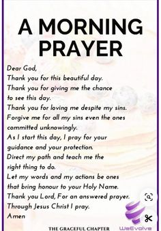 a poem written in purple and white with the words'a morning prayer'on it