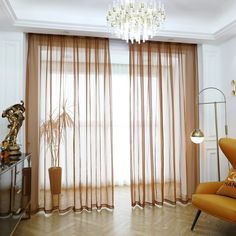 PRICES MAY VARY. 100% Polyester Sheer Voile Fabric Curtains, Soft Elegant Clear Transparent. Allowing Natural Light Flowing Into Your Room, While Still Providing Privacy, Give You Light & Airy Feel, for Living Room, Bedroom, Yard, Patio, Villa, Parlor. 15 Colors, White, Beige, Coffee, Gradient, Ivory, Gray, Purple, Pink, Black, Green, Yellow, Brown, Blue, Etc, Each Panel Measures 52" Inches Wide, Long 45", 63", 72", 84", 90", 95", 108", 120", 130", 140", 150", 160", 170”, 180” Inches Etc. 2" Dia Brown Sheer Curtains, Baby Pink Curtains, Sheer Curtains Bedroom, Sheers Curtains Living Room, Curtains Sheer, Best Bedroom Colors, Yard Kitchen, Bedroom Children, Brown Curtains