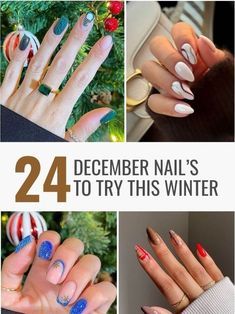 Nail Designs Chic, December Nail Designs, December Nail Ideas, 24 December, December Crafts, December Nails, Winter December, Daisy Nails, Nail Pops