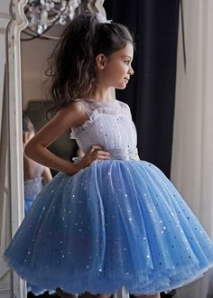 Stylish Baby Blue Tulle Sequins Ruffled Patchwork Kids Mid Dress SummerFabric: TulleSize Fit:Fit: This garment fits true to size.Length: Size 120 measures 65cm from shoulder to hemBust:The bust size for size 120 measures around 67cmWash: Hand Wash Cold. Princess Dress For Kids, Blue Tutu Dress, Baby Girl Princess Dresses, Blue Tutu, Princess Dress Kids, Dress For Kids, Blue Party Dress, Sequin Wedding