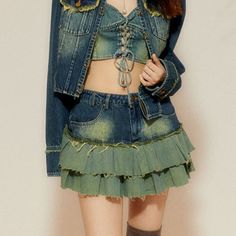 Vintage Denim Pleated Mini Skirt Women Korean Streetwear Y2k High Waist A-line Distressed Patchwork Jeans Skirt Summer size Waist(cm) Hips (cm) Length(cm) S 64 88 32.5 M 68 92 33.5 L 72 96 34.5 XL 76 100 35.5 XXL 80 104 36.5 Notes:Please consult the customer service staff before purchase.Order size is Asian Size , It is smaller than US,UK,AU,EU size.please tell us your height and weight,we will suggest you the correct size.1,We mainly operate dress,Welcome to choose and buy.2,The real color of t Denim Pleated Mini Skirt, Deep Plunge Dress, Khaki Tops, Coverup Swimsuit, Vintage Formal Dresses, Korean Streetwear, Preppy Style Summer, Jeans Skirt, Skirt Summer