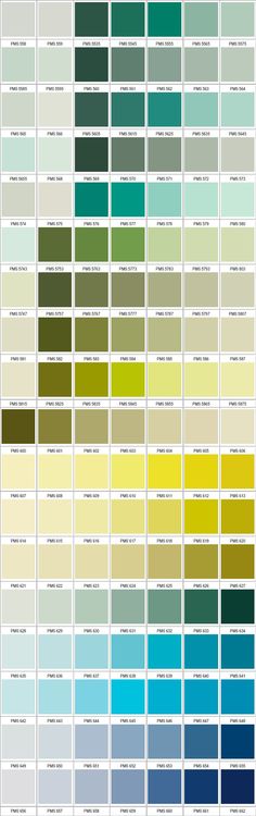 the color chart for different shades of paint