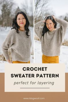 the crochet sweater pattern is perfect for layering in this easy to follow video