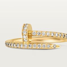 CRB4231500 - Juste un Clou ring - Yellow gold, diamonds - Cartier Piaget Ring, Juste Un Clou Ring, Trinity Bracelet, Detailed Jewelry, Pave Ring, Love Bracelets, Love Necklace, Sparkle Diamonds, Brilliant Cut Diamond