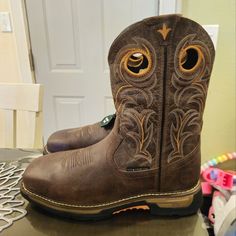 Dan Post Men's Storms Eye Waterproof Composite Toe Western Work Boots Dp59414 Men's Size 9 M Brand New Western Work Boots. They Have Never Been Used. 100% Authentic Boots. No Issues And No Defects On Them. They Do Not Come With Original Box, But Do Have Tags. Very Nice And Cool Boots. Please See The Pictures. Slip-on Steel Toe Outdoor Boots, Outdoor Slip-on Steel Toe Boots, Western Style Slip-on Work Boots For Outdoor, Western Waterproof Brown Boots, Western Brown Waterproof Boots, Brown Western Waterproof Boots, Western Insulated Boots For Outdoor Work, Western Style Insulated Boots For Outdoor Work, Western Style Brown Insulated Work Boots