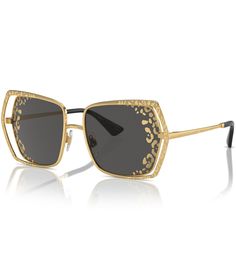 From Dolce & Gabbana&#x2C; these women's sunglasses feature:Metal frameButterfly shapeRX-ableSolid lensNon-polarizedApprox. 55mm lens - 16mm bridge - 145mm templeImported. Gold Polarized Sunglasses For Evening, Luxury Mirrored Sunglasses For Spring, Luxury Tinted Sunglasses For Spring, Gold Polarized Cat Eye Sunglasses For Evening, Gold Cat Eye Sunglasses With Polarized Lenses For Evening, Gold Sunglasses For Spring Evening, Luxury Polarized Sunglasses For Spring, Luxury Gradient Lenses Sunglasses For Spring, Luxury Evening Sunglasses With Metal Frame