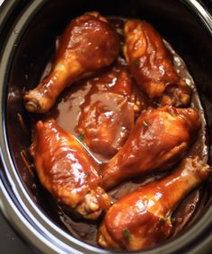 the chicken is cooked in the slow cooker