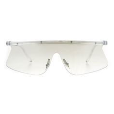 Unisex oversize robotic futuristic hippie color lens plastic flattop retro fashion sunglasses. (ss7329col) Size: one size.  Color: Clear.  Age Group: adult. Futuristic Plastic Shield Sunglasses With Uv Protection, Futuristic Shield Sunglasses With Mirrored Lenses For Summer, Futuristic Shield Sunglasses With Uva Protection, Futuristic Mirrored Shield Sunglasses For Summer, Futuristic Shield Sunglasses With Uv Protection For Streetwear, Futuristic Shield Sunglasses With Anti-reflective Coating For Streetwear, Futuristic Anti-reflective Shield Sunglasses For Streetwear, Futuristic Anti-reflective Shield Sunglasses For Summer, Modern Shield Sunglasses With Anti-reflective Plastic