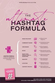 an advertisement for the hashtagg formula, which includes information on how to use it