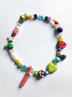 Coral mismatched beaded necklace y2k 00s kidcore fairycore funky hippie birthday gift valentines day gift mix beaded necklace grunge Kidcore Necklace, Necklace Fairycore, Smiley Necklace, Fairycore Necklace, Hippie Birthday, Necklace Y2k, Y2k Necklace, Baby Rings, Devil Eye