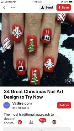 Christmas Nail Art Easy, Unghie Nail Art, Chrome Nails Designs, Cute Christmas Nails, Christmas Gel Nails, Christmas Nails Easy, Christmas Nail Art Designs, Best Nail Art Designs, Christmas Nails Acrylic