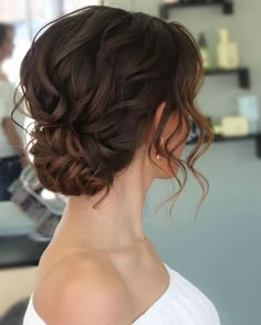 Soft Side Bun Wedding Hair, Wedding Low Bun With Hairpiece, Low Messy Bun Wedding Hair Medium Length, Wedding Bun Hairstyles Front View, Wedding Hair Low Bun Loose, Wedding Hairstyles Updo Messy Loose Curls Low Buns, Low Bun Wedding Hair Curly, Brunette Bridal Updo, Loose Updo Wedding