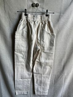 Clyde Work PantNatural Cotton Canvas (Upcycled Cotton Canvas from ~2020)Size 00Retired edition. Size charts and sample sale FAQ's are below. Fabric Sewing Patterns, Sample Sale, Fabric Gifts, Work Pants, Size Charts, Sewing Dresses, Fabric Patterns, Natural Cotton, Canvas Size