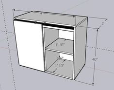 a drawing of a cabinet with measurements for the door and shelves on each side is shown