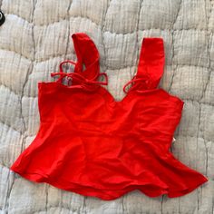 Xs Nwt Red Top. Bought For My Daughter A D She Did Not Wear. Flirty Red Sleeveless Top, Flirty Sleeveless Red Top, Zara Red Beach Top, Zara Red Top For Beach, Fitted Red Zara Tops, Zara Red V-neck Top, Orange Crop Top, High Neck Crop Top, Satin Crop Top