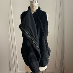 Helmut Lang Black Sheared Rabbit Fur Vest. Back Panel Combo In Black Suede Leather. Soft Cotton Interior Lining And Cotton Pocket Lining. Double ( Asymmetrical) Zipper For Option To Zip Looser Or Tighter. Size Small. Perfect Condition. Circa 2009. Pls Note, Shipping This Item From The Uk Rabbit Fur Vest, Fur Vest, Rabbit Fur, Helmut Lang, Black Suede, Suede Leather, Tights, Size 4, Jackets & Coats